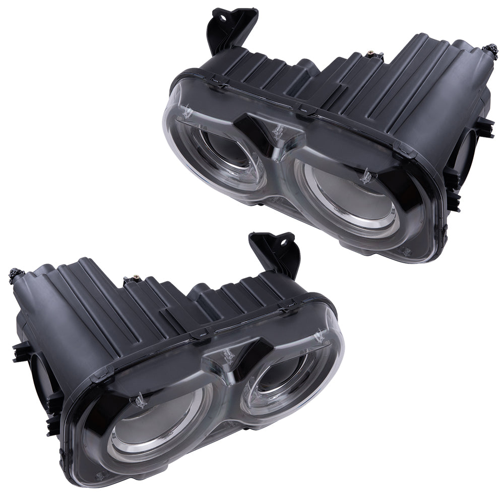 2015-2023 Dodge Challenger Without Air Ducts Halogen Combination Headlight Assembly Set LH+RH