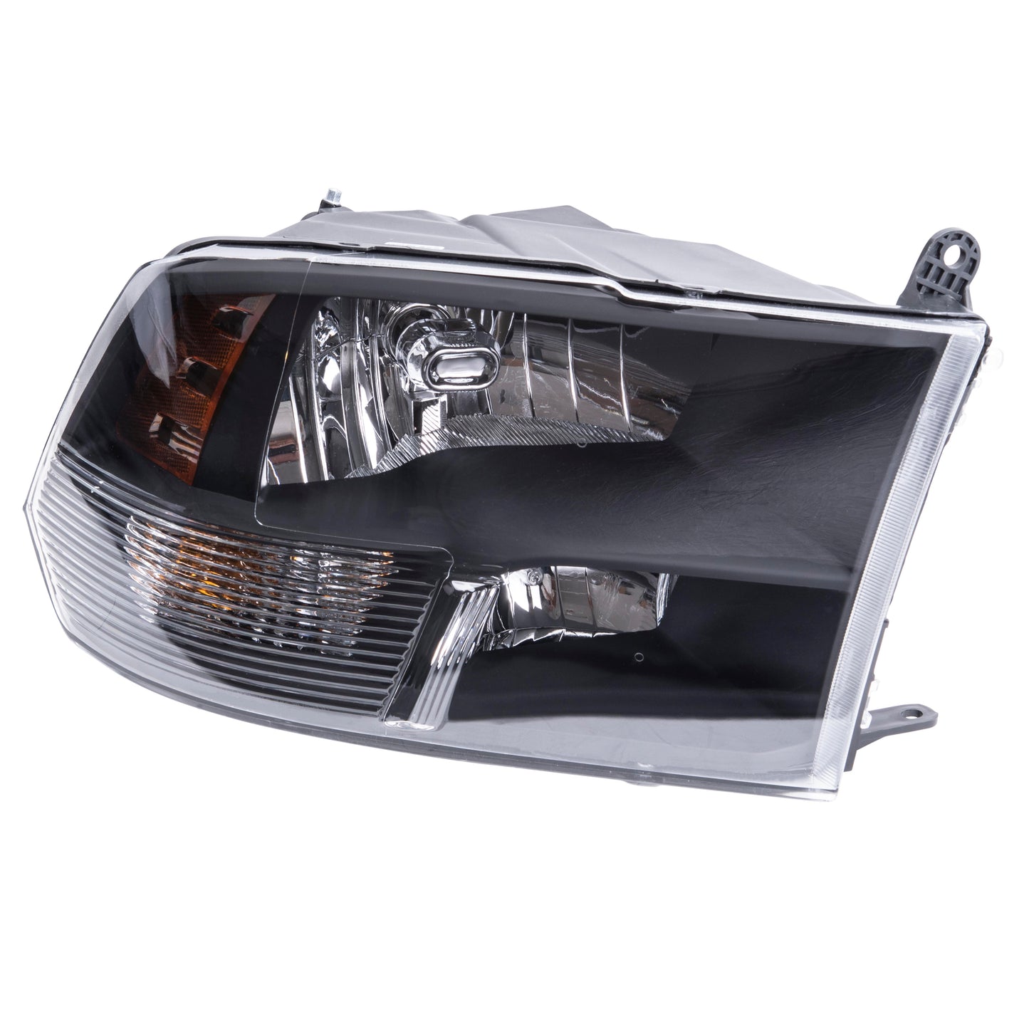 Brock Replacement Passenger Right Halogen Combination Headlight Assembly Standard Type With Black Bezel Compatible With 2013-2018 RAM Pickup 2019-2023 RAM 1500 Classic
