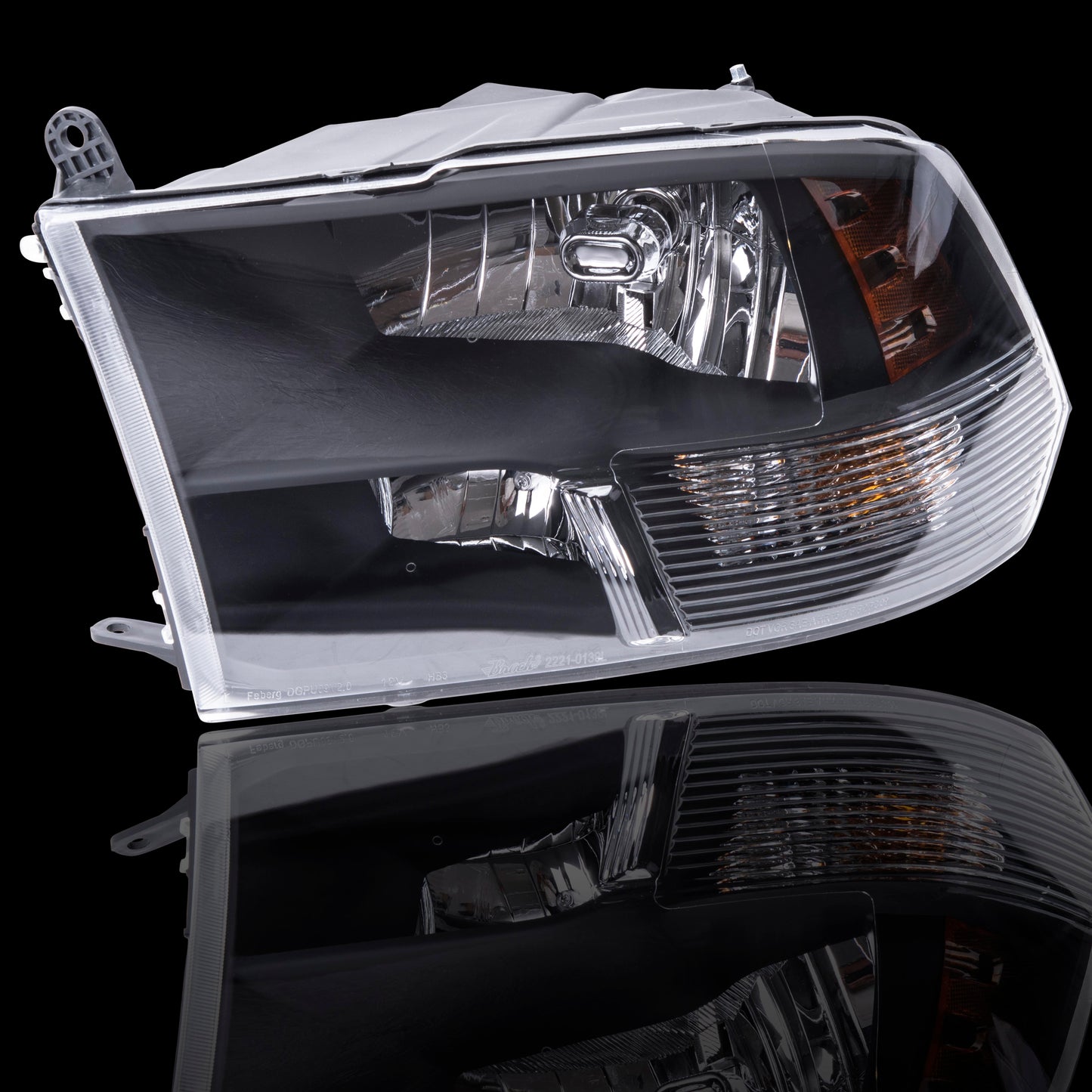 Brock Replacement Driver Left Passenger Right Halogen Combination Headlight Assembly Standard Type With Black Bezel Set Compatible With 2013-2018 RAM Pickup 2019-2023 RAM 1500 Classic