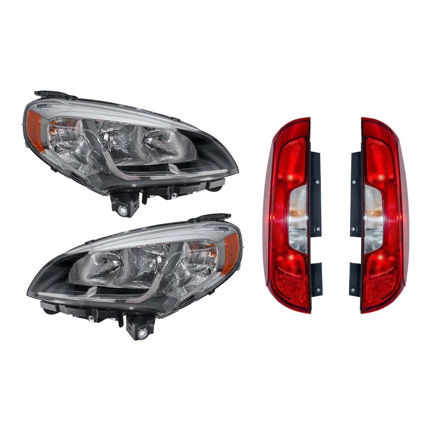 Halogen Combination Headlights & Tail Lights 4 Piece Set Driver Left Passenger Right For 2015-2022 RAM ProMaster City