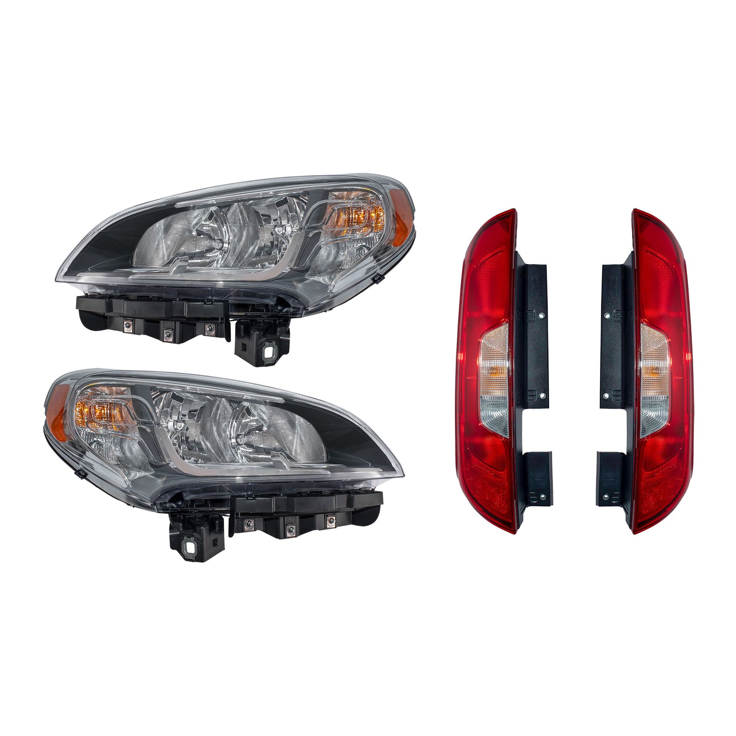 Halogen Combination Headlights & Tail Lights 4 Piece Set Driver Left Passenger Right For 2015-2022 RAM ProMaster City