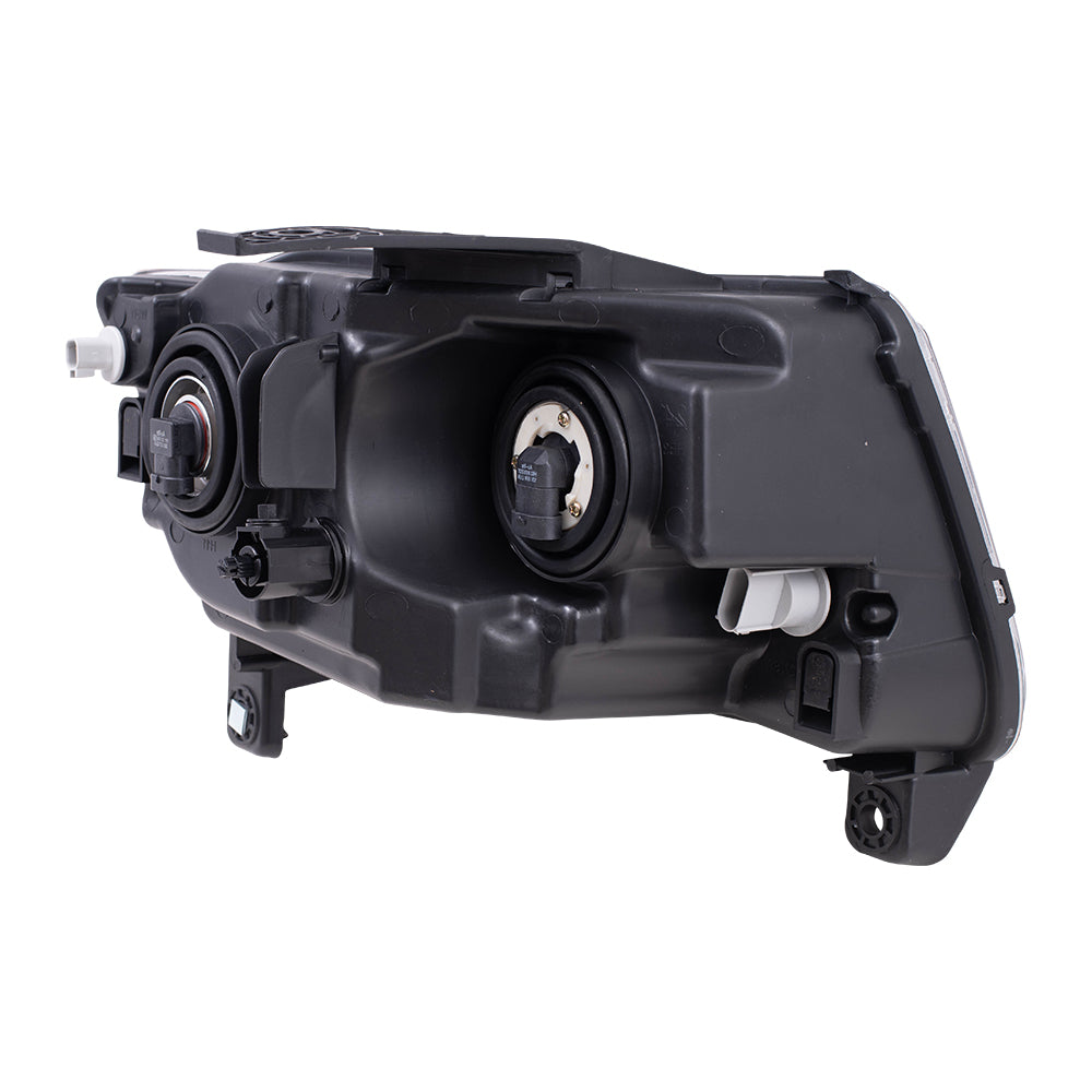Brock Replacement Driver Halogen Headlight Chrome Bezel Type Compatible with 2011-2013 Compass