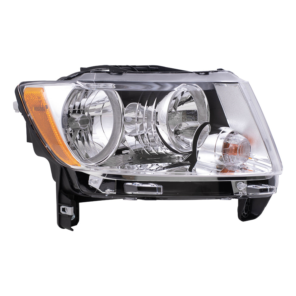 Headlight for 11-13 Jeep Compass Passengers Halogen Lamp Chrome Bezel 68088868AD