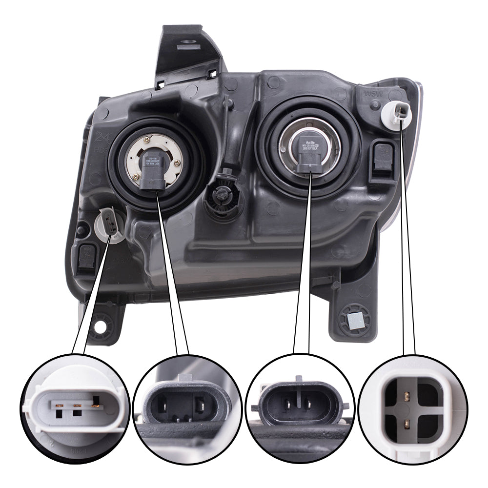 Headlight for 11-13 Jeep Compass Passengers Halogen Lamp Chrome Bezel 68088868AD