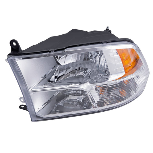 Brock Replacement Driver Halogen Headlight Chrome Bezel Type Compatible with 2013-2018 2019 1500 Classic Pickup Truck