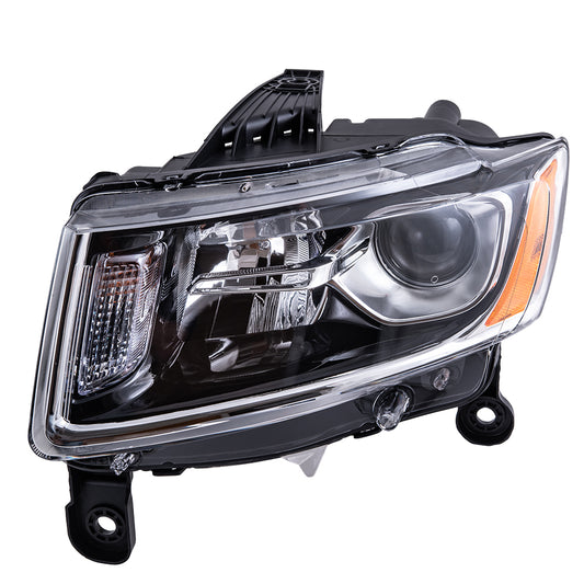 2014-2016 Jeep Grand Cherokee Halogen Combination Headlight Assembly With Chrome Bezel LH CAPA Certified