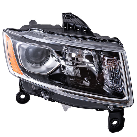 2014-2016 Jeep Grand Cherokee Halogen Combination Headlight Assembly With Chrome Bezel LH