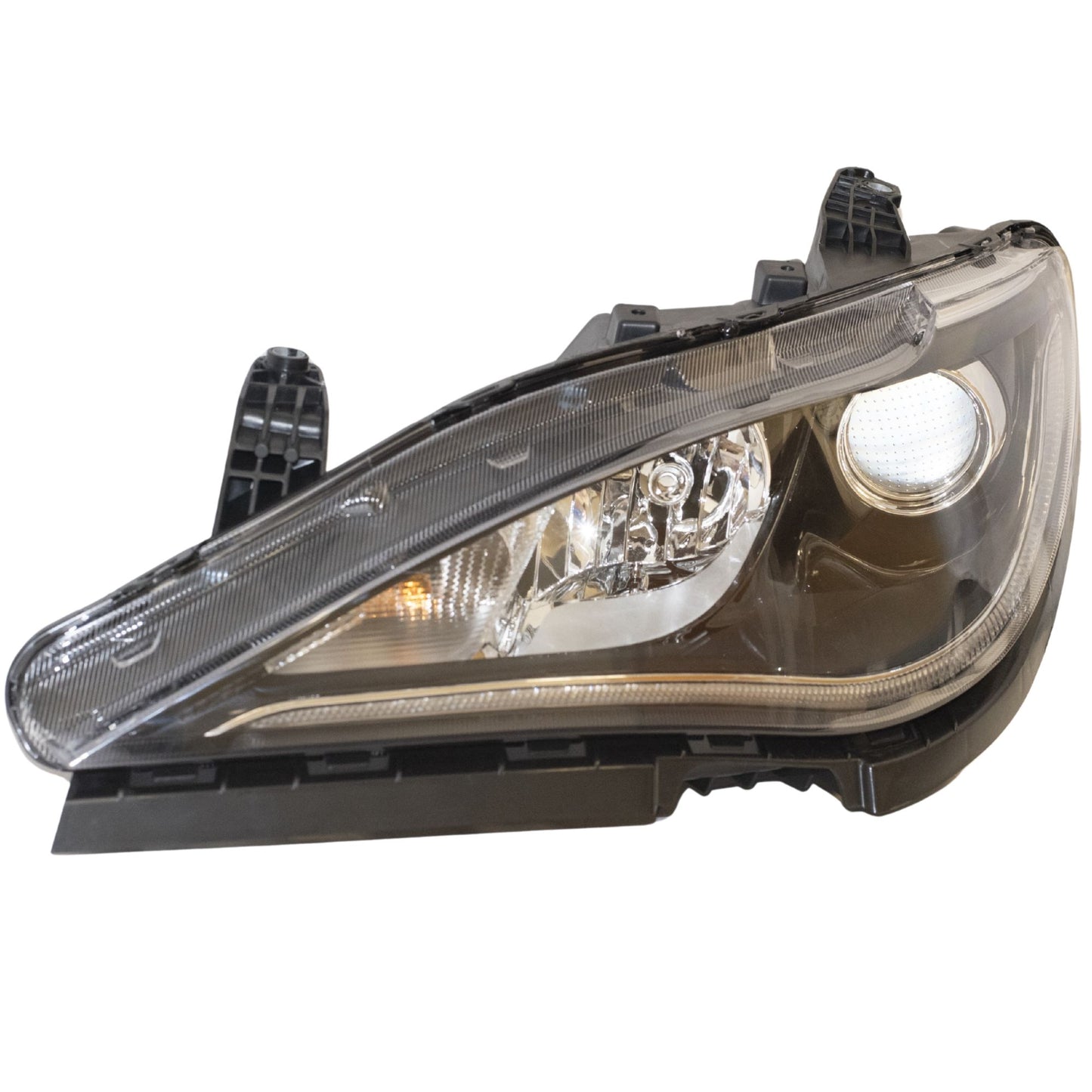 Halogen Combination Quad Headlight Lens and Housing With Chrome Bezel Without Daytime Running Lights Driver Side Left For 2017-2020 Chrysler Pacifica 2020 Chrysler Voyager