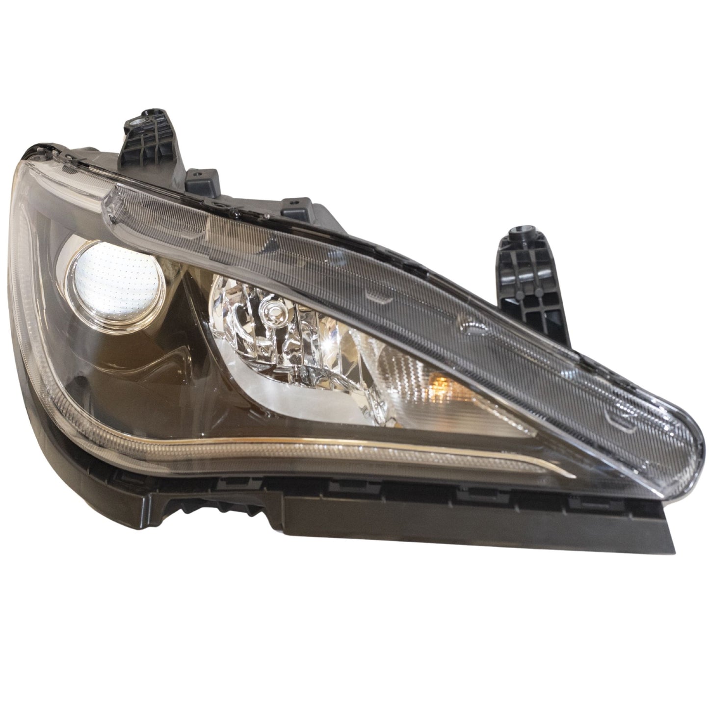 Halogen Combination Quad Headlight Lens and Housing With Chrome Bezel Without Daytime Running Lights Passenger Side Right For 2017-2020 Chrysler Pacifica 2020 Chrysler Voyager