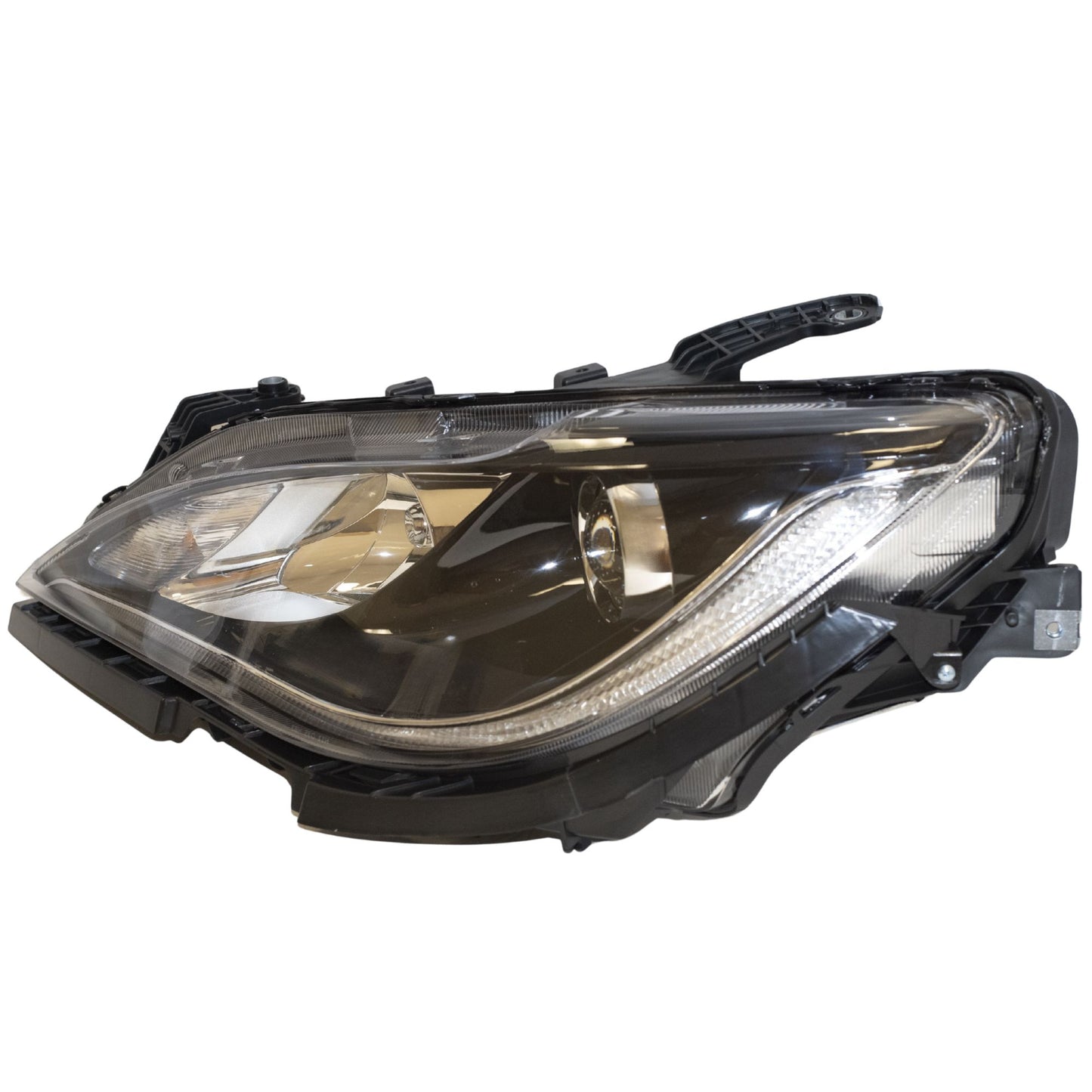 Halogen Combination Quad Headlight Lens and Housing With Black Bezel Without Daytime Running Lights Driver Side Left For 2017-2020 Chrysler Pacifica 2020 Chrysler Voyager