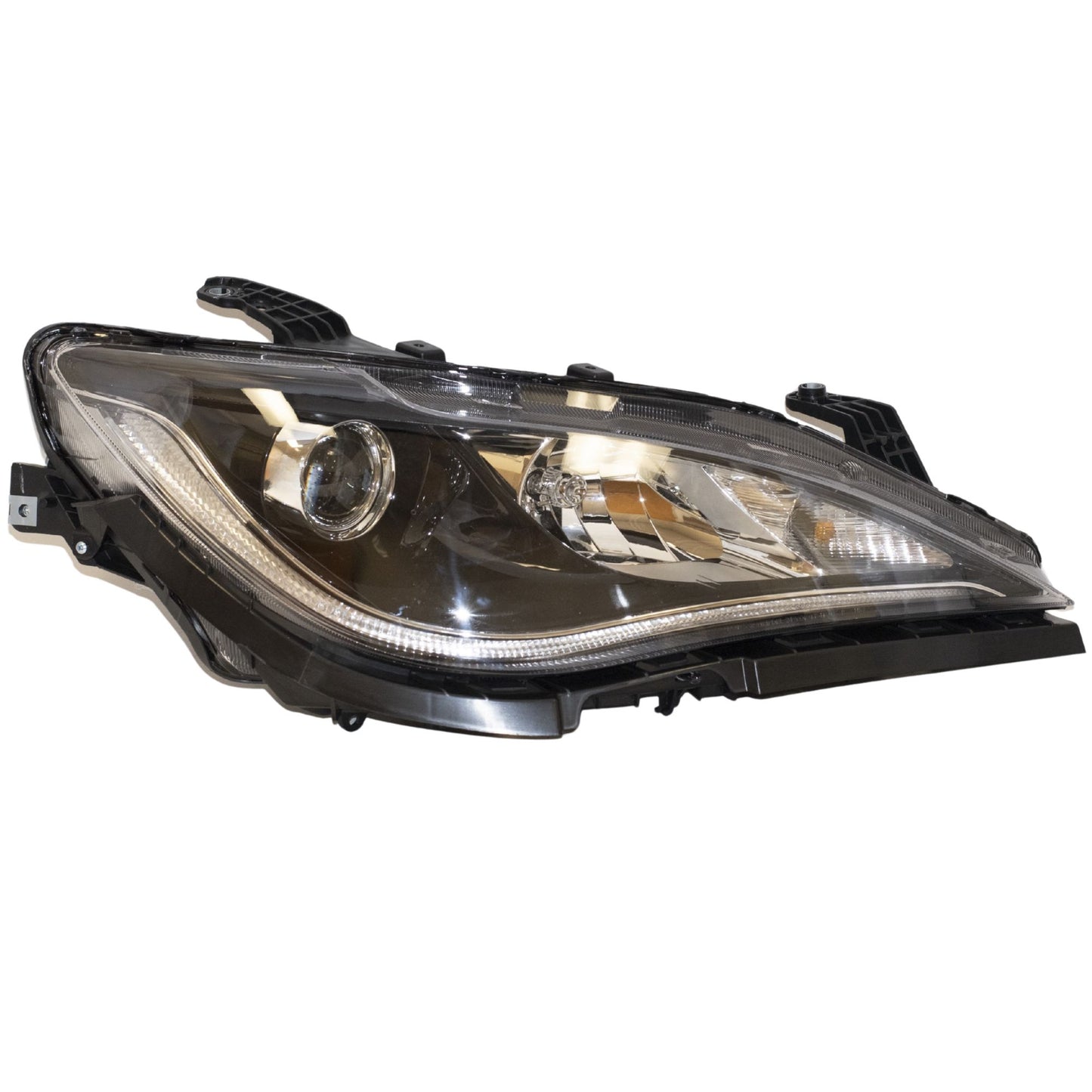 Halogen Combination Quad Headlight Lens and Housing With Black Bezel Without Daytime Running Lights Passenger Side Right For 2017-2020 Chrysler Pacifica 2020 Chrysler Voyager
