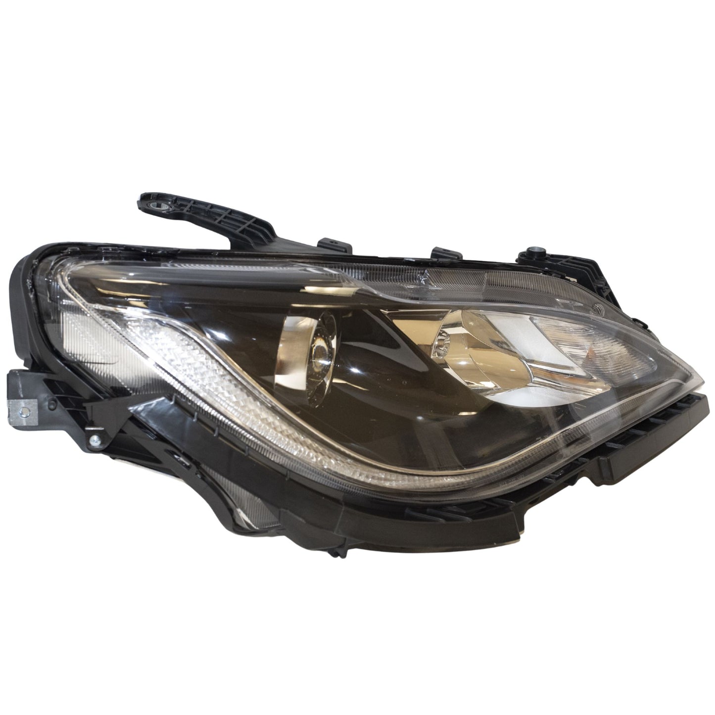 Halogen Combination Quad Headlight Lens and Housing With Black Bezel Without Daytime Running Lights Passenger Side Right For 2017-2020 Chrysler Pacifica 2020 Chrysler Voyager