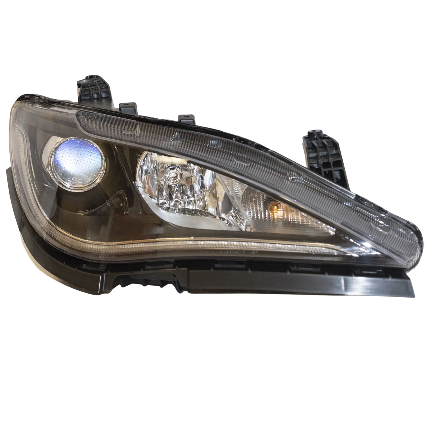 Halogen Combination Quad Headlight Lens and Housing With Black Bezel Without Daytime Running Lights Passenger Side Right For 2017-2020 Chrysler Pacifica 2020 Chrysler Voyager