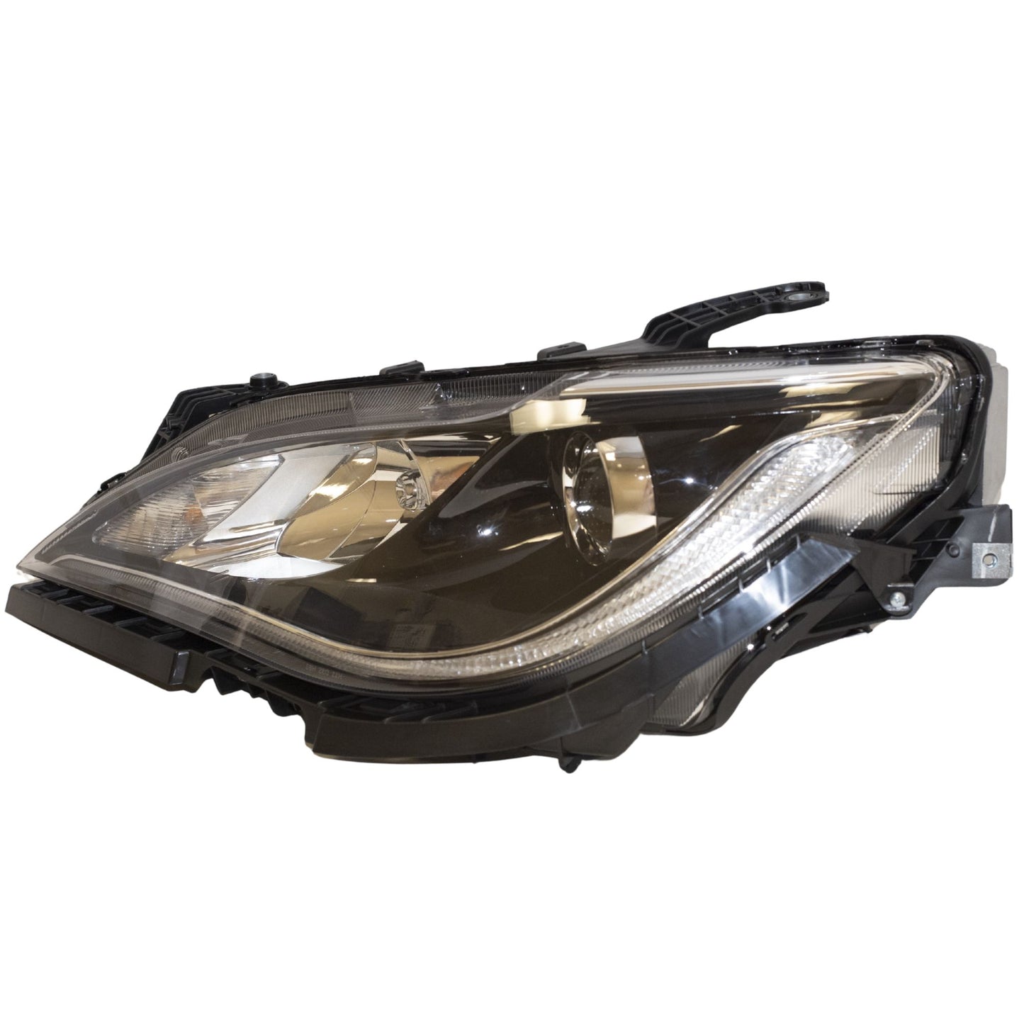 HID Combination Quad Headlight Lens and Housing With Chrome Bezel and Daytime Running Lights Driver Side Left For 2017-2020 Chrysler Pacifica