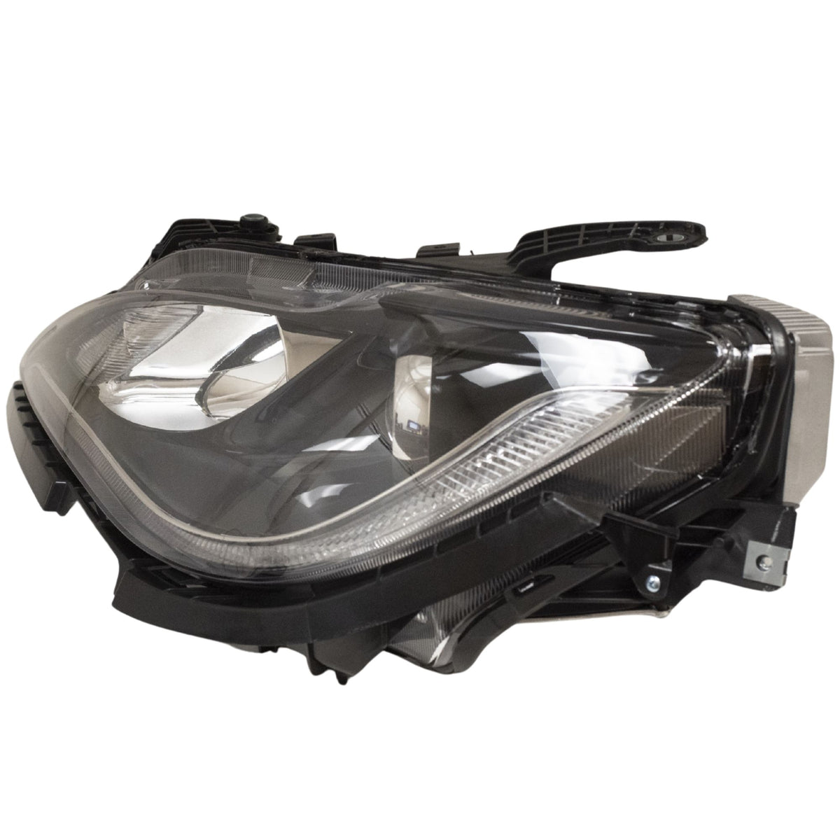 HID Combination Quad Headlight Lens and Housing With Black Bezel and Daytime Running Lights Driver Side Left For 2017-2020 Chrysler Pacifica