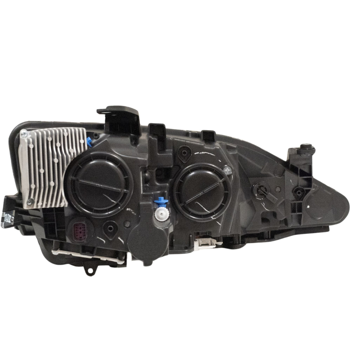 HID Combination Quad Headlight Lens and Housing With Black Bezel and Daytime Running Lights Driver Side Left For 2017-2020 Chrysler Pacifica