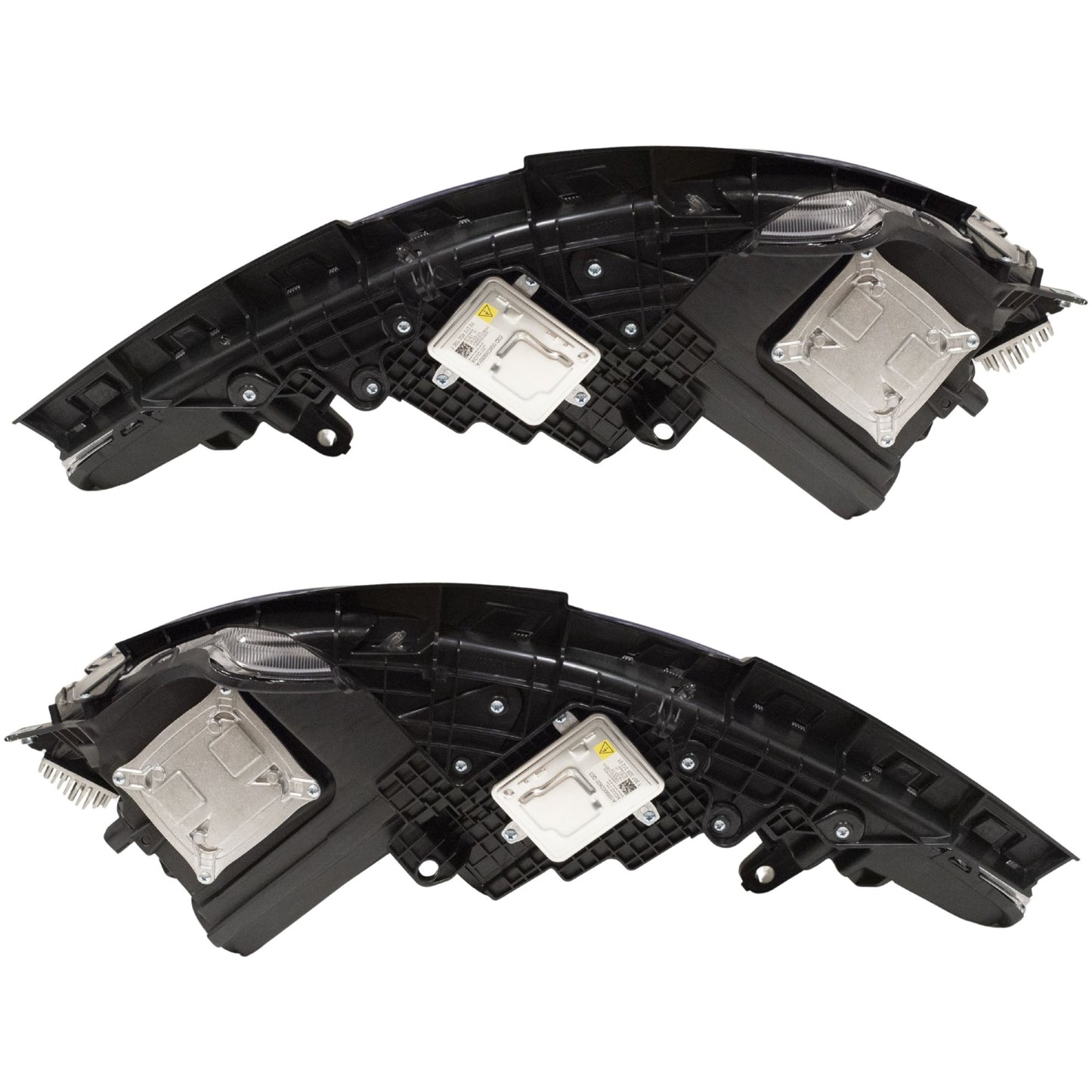 HID Combination Quad Headlight Lens and Housing With Black Bezel and Daytime Running Lights 2 Piece Set Driver Side Left Passenger Side Right For 2017-2020 Chrysler Pacifica