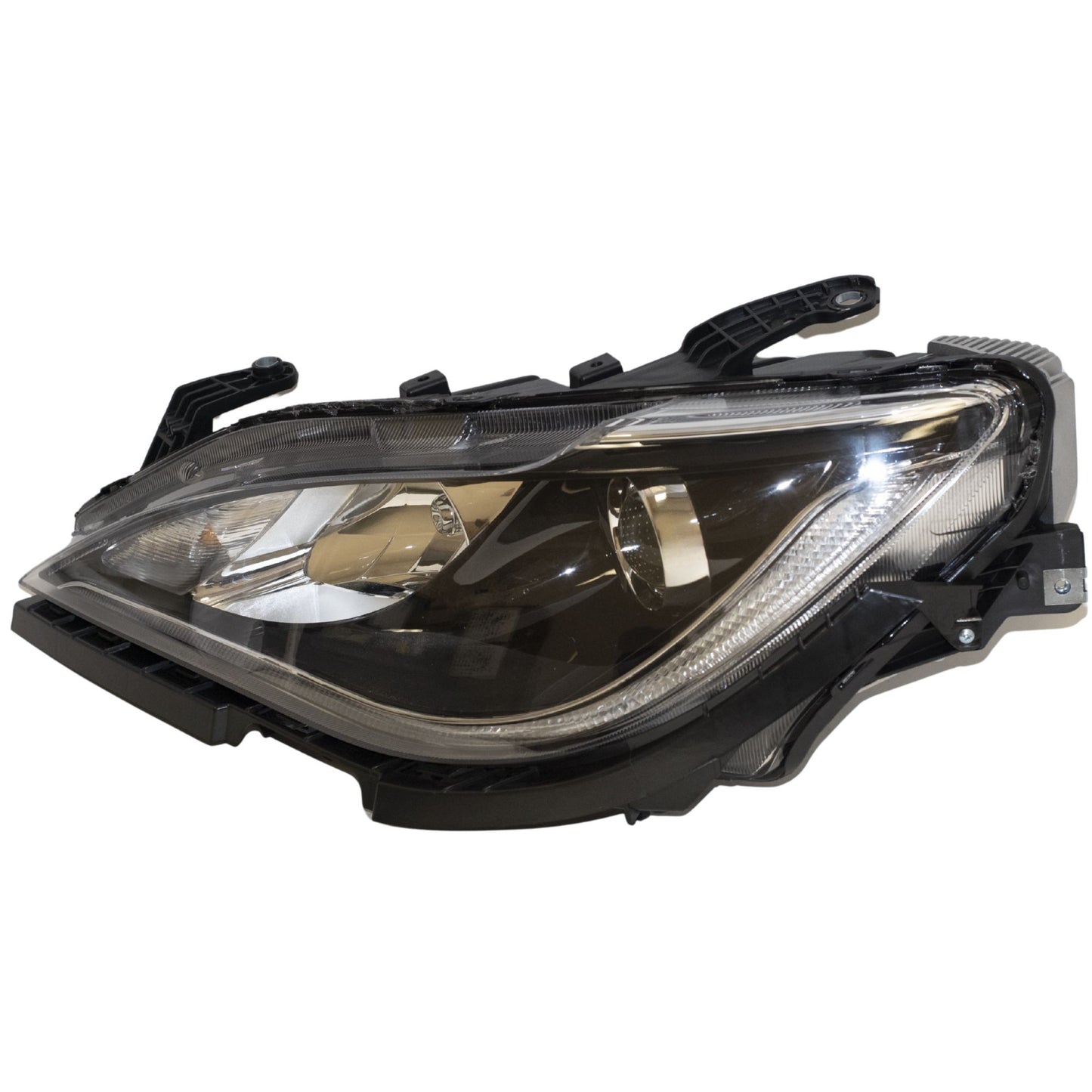 Halogen Combination Quad Headlight Lens and Housing With Chrome Bezel and Daytime Running Lights Driver Side Left For 2017-2020 Chrysler Pacifica Hybrid