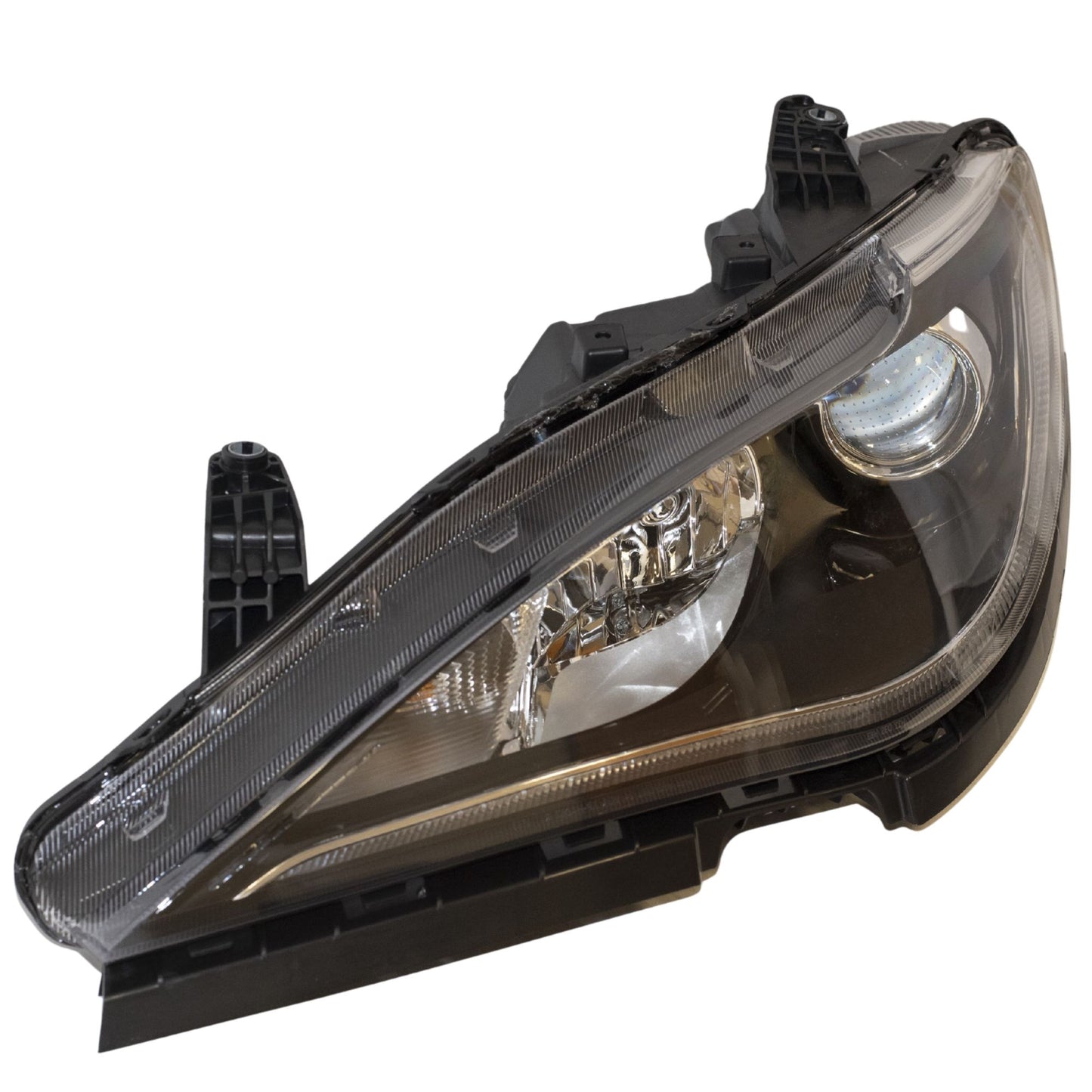 Halogen Combination Quad Headlight Lens and Housing With Chrome Bezel and Daytime Running Lights Driver Side Left For 2017-2020 Chrysler Pacifica Hybrid