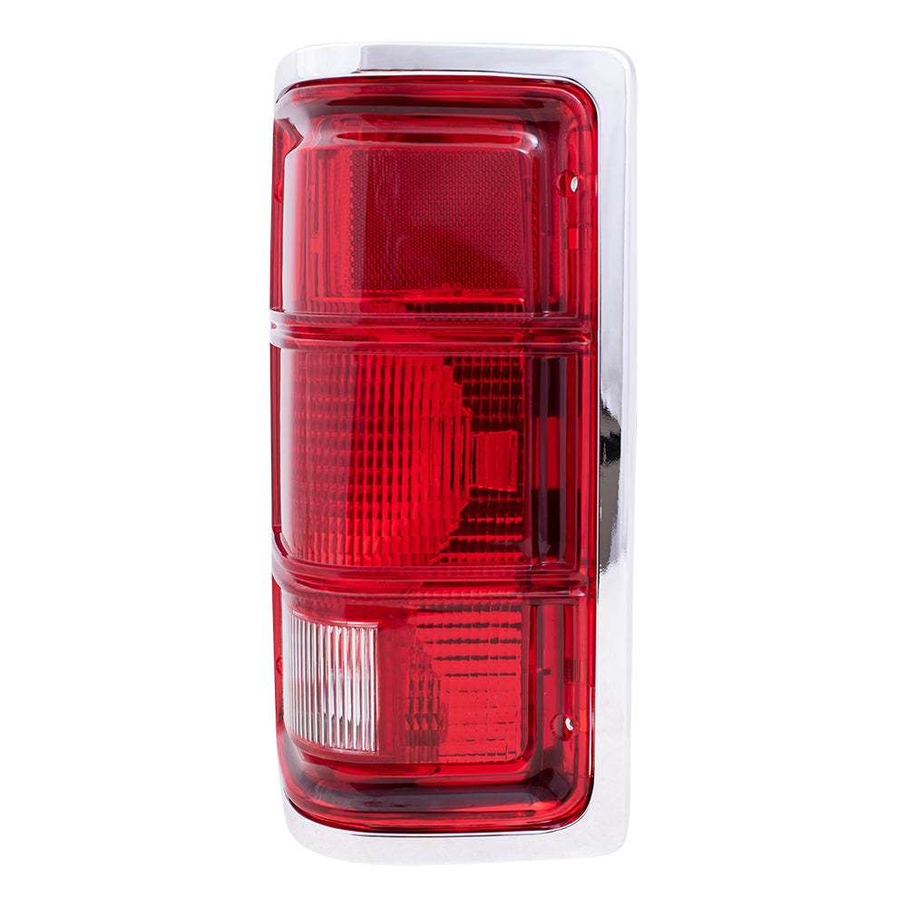 Brock Replacement Set Driver and Passenger Taillights with Chrome Bezel Compatible with 1988-1992 Dakota Pickup Truck 4482577 4482576