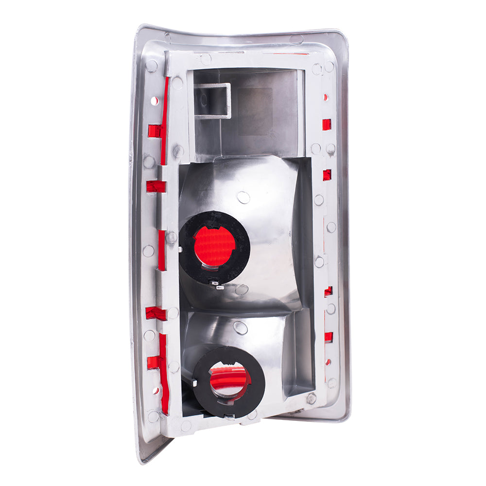 Brock Replacement Set Driver and Passenger Taillights with Chrome Bezel Compatible with 1988-1992 Dakota Pickup Truck 4482577 4482576