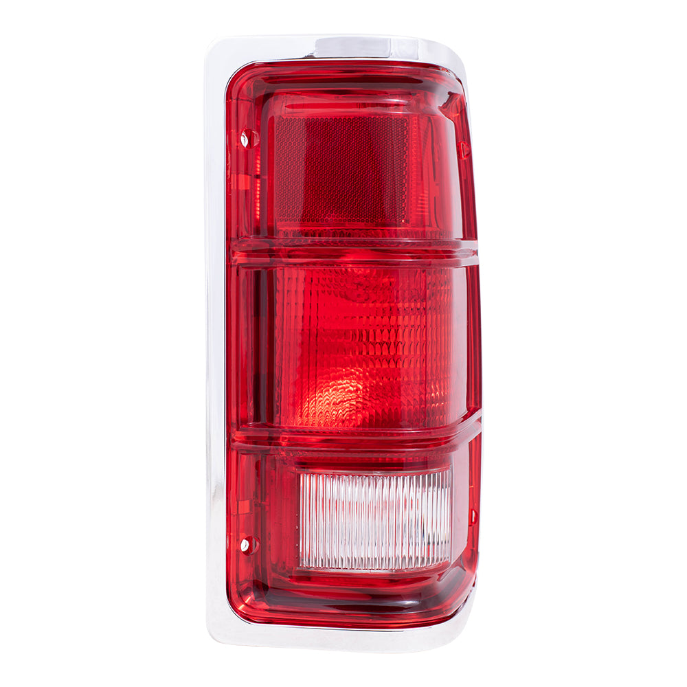 Brock Replacement Set Driver and Passenger Taillights with Chrome Bezel Compatible with 1988-1992 Dakota Pickup Truck 4482577 4482576