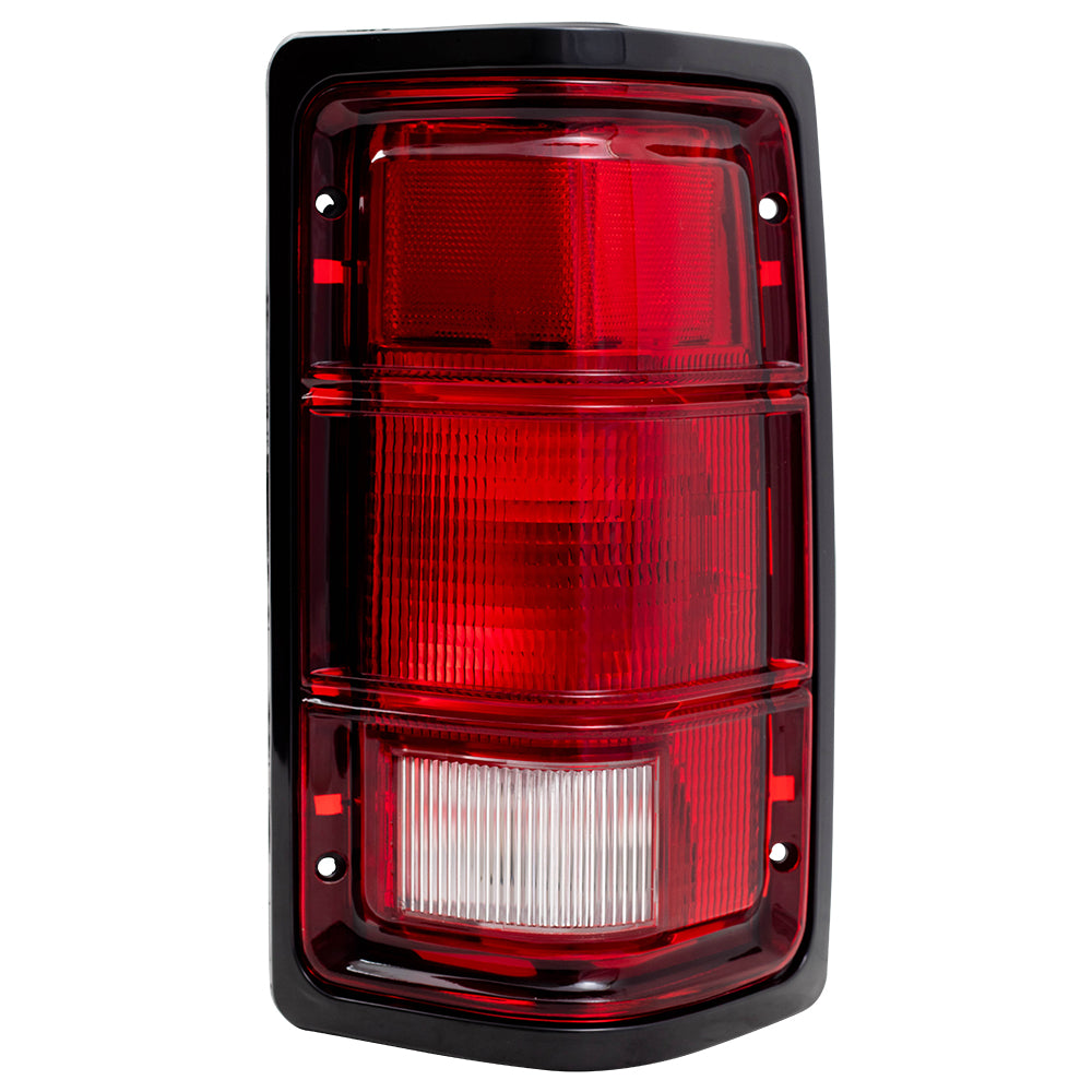 Brock Replacement Set Driver and Passenger Taillights with Black Bezels Compatible with 1981-1993 Pickup Truck 55076439 55076438