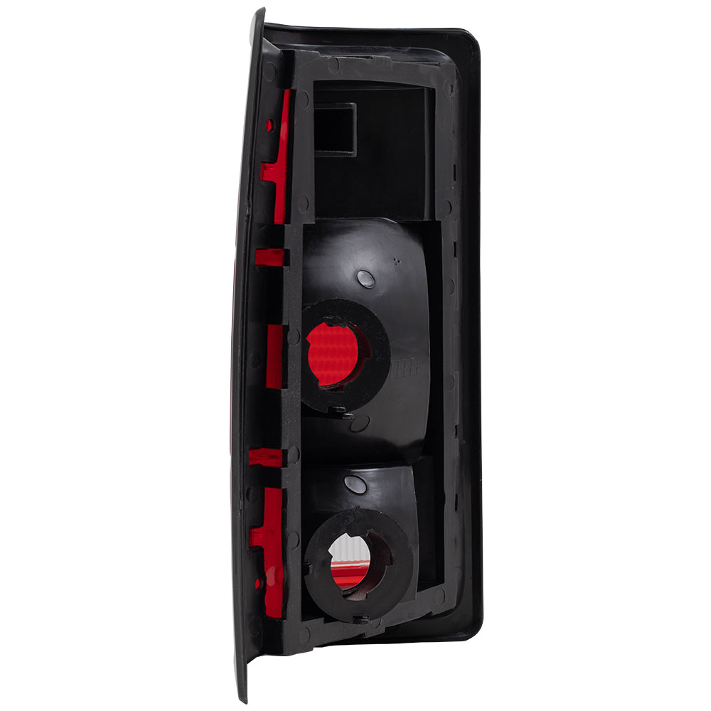 Brock Replacement Set Driver and Passenger Taillights with Black Bezels Compatible with 1981-1993 Pickup Truck 55076439 55076438