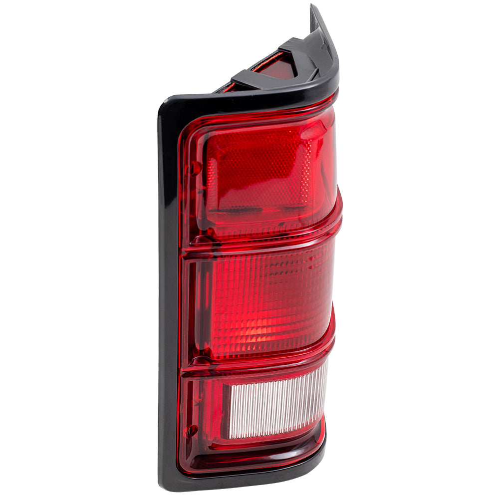 Brock Replacement Set Driver and Passenger Taillights with Black Bezels Compatible with 1981-1993 Pickup Truck 55076439 55076438