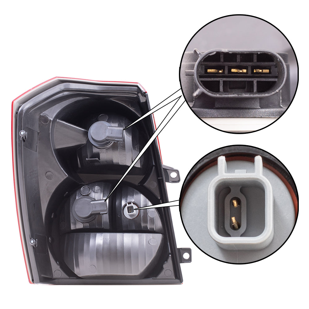 Brock Replacement Passenger Tail Light Quarter Panel Mounted Lens Compatible with 2007 Caliber 5303752AD