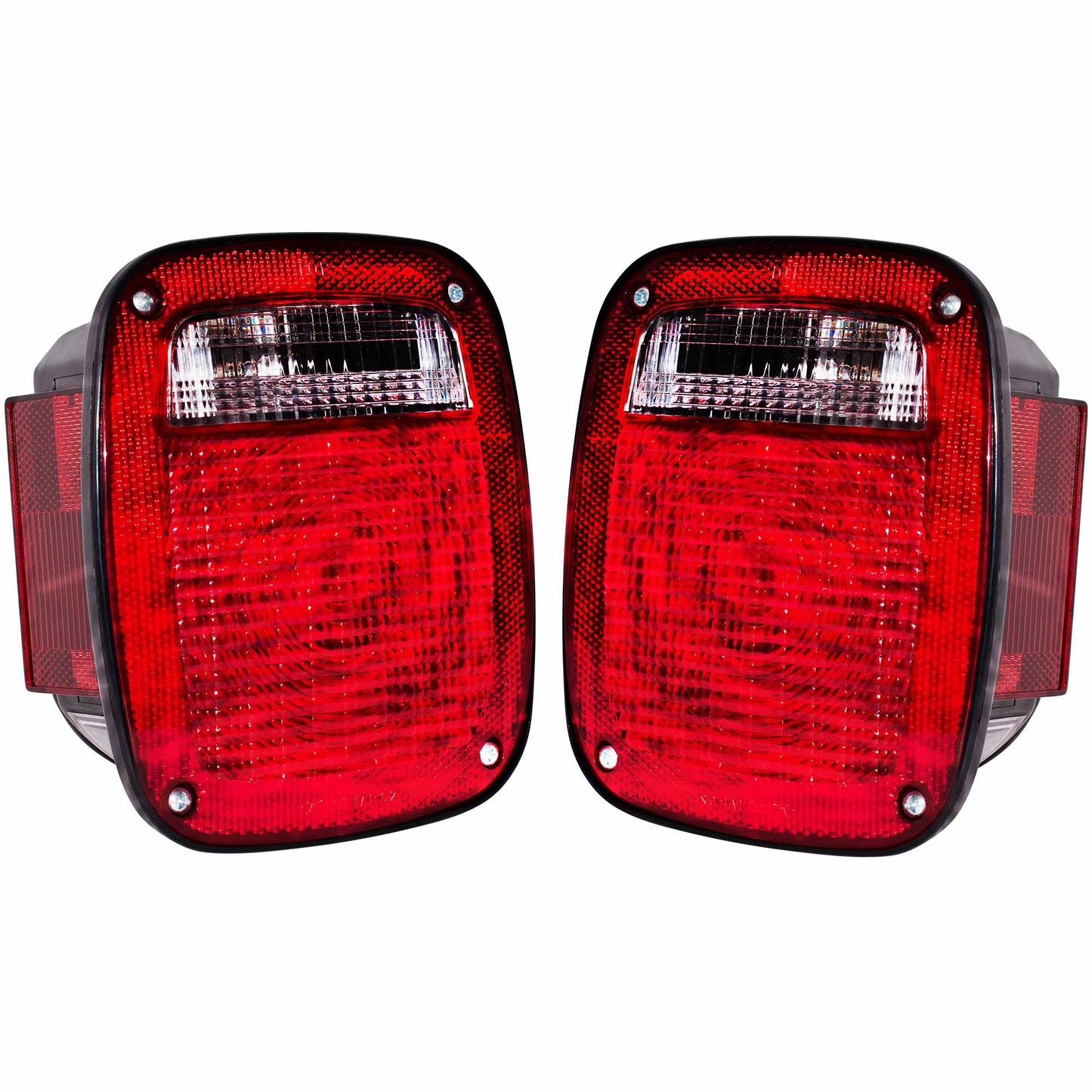 Brock Replacement Set Driver and Passenger Tail Lights with Square Connector Compatible with 1998-2006 Wrangler 56018649AD 56018648AD