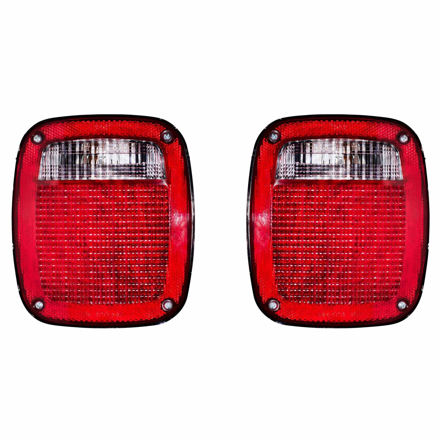 Brock Replacement Set Driver and Passenger Tail Lights with Square Connector Compatible with 1998-2006 Wrangler 56018649AD 56018648AD