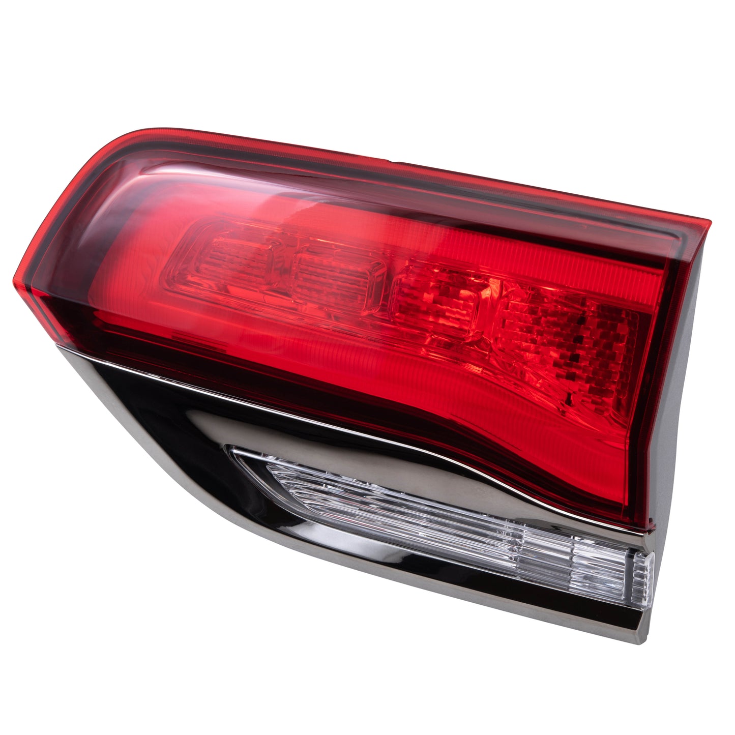 Combination Tail Light With Silver Bezel Without Platinum Insert Driver Left Liftgate Mounted For 2014-2021 Jeep Grand Cherokee Altitude/Laredo/Limited/Overland/Summit RH 2022 Jeep Grand Cherokee WK Altitude/Laredo/Limited/Overland/Summit