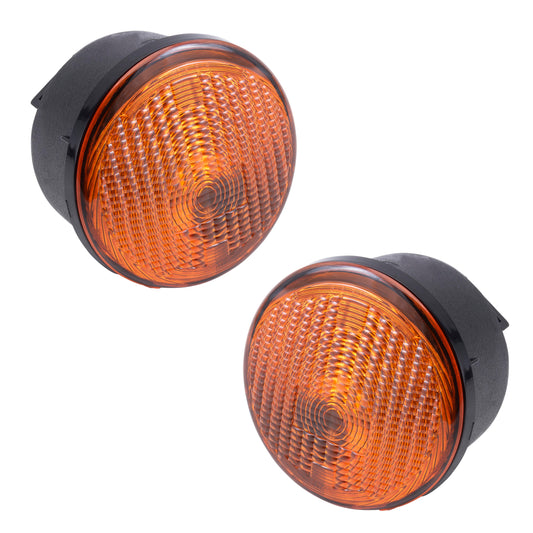 Brock Replacement Set Driver and Passenger Park Signal Front Marker Lights Compatible with 2007-2013 Wrangler 55077885AD 55077884AD