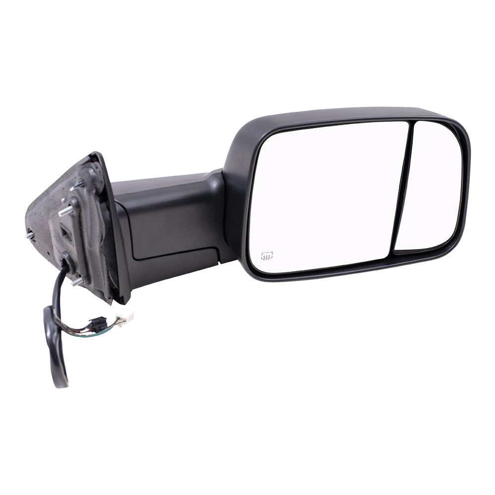 Brock Replacement Passenger Side Power Tow Mirror with Heat, Signal and Puddle Light without Memory Compatible with 2013-2018 1500/2500/3500/4500/5500 & 2019-2021 1500 Classic