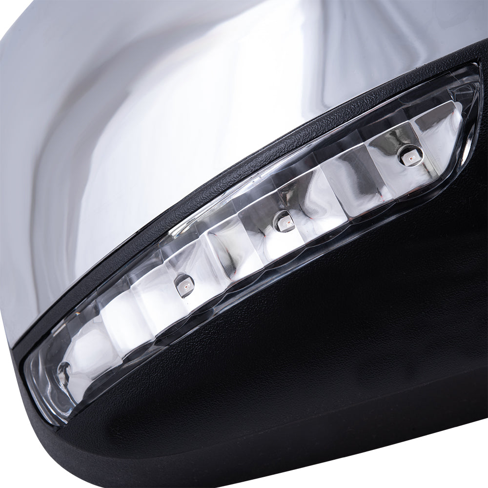 Brock Aftermarket Replacement Driver Left Passenger Right Power Mirror Chrome With Heat-Signal-Memory-Blind Spot Detection Without Auto Dim Set Compatible With 2011-2021 Jeep Grand Cherokee Code GQU