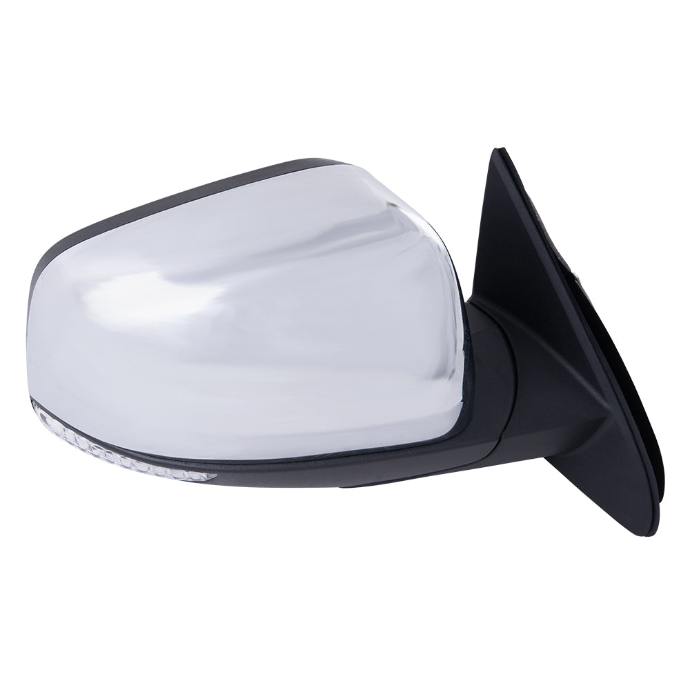 Brock Aftermarket Replacement Passenger Right Power Mirror Chrome With Heat-Signal-Memory-Blind Spot Detection Without Auto Dimming Compatible With 2011-2021 Jeep Grand Cherokee Code GQU