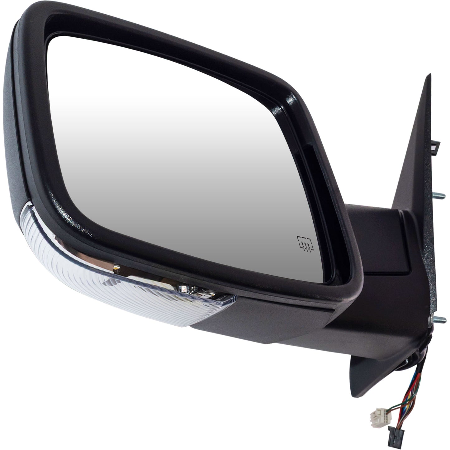 6 X 9 Power Door Mirror Textured Black With Heat-LED Turn Signal Light-Puddle Light-Power Folding-Temperature Sensor Driver Left for 2013 RAM 1500 Without Towing Package 2013 RAM 2500 Without Towing Package