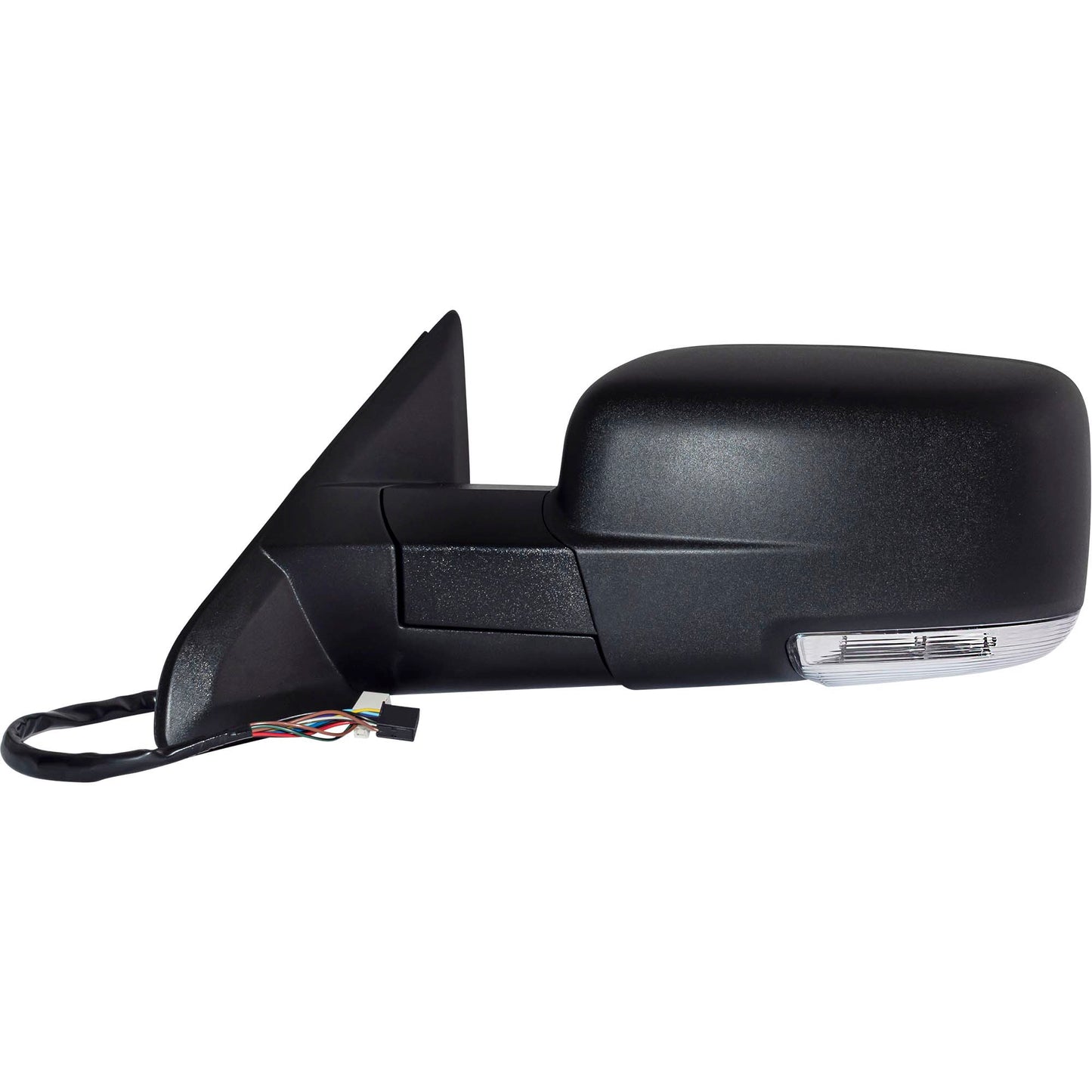 6 X 9 Power Door Mirror Textured Black With Heat-LED Turn Signal Light-Puddle Light-Power Folding-Temperature Sensor Driver Left for 2013 RAM 1500 Without Towing Package 2013 RAM 2500 Without Towing Package