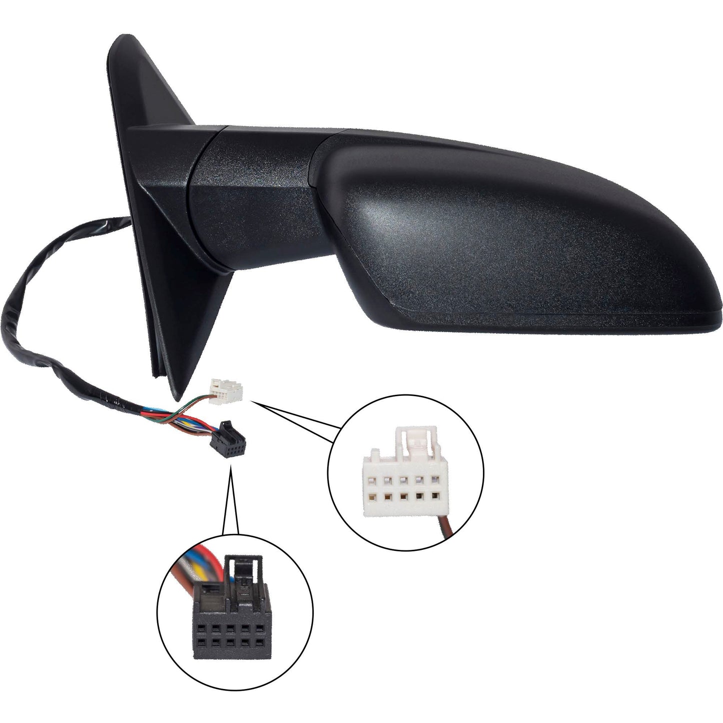 6 X 9 Power Door Mirror Textured Black With Heat-LED Turn Signal Light-Puddle Light-Power Folding-Temperature Sensor Driver Left Passenger Right for 2013 RAM 1500 Without Towing Package 2013 RAM 2500 Without Towing Package