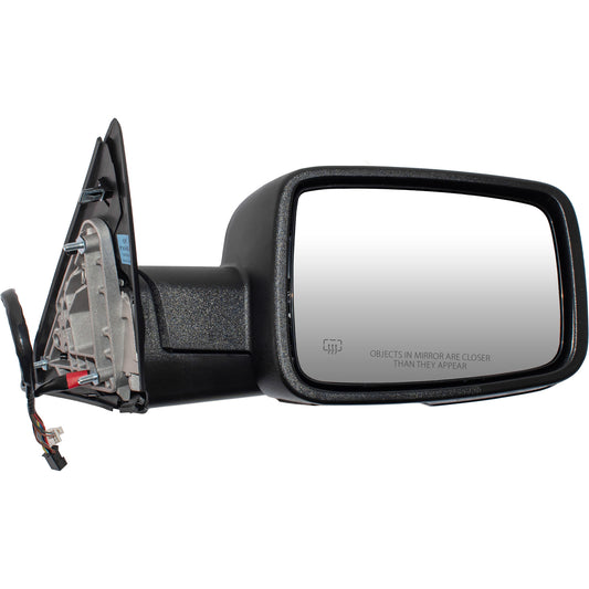 6 X 9 Power Door Mirror Textured Black With Heat-LED Turn Signal Light-Puddle Light-Power Folding-Without Auto Dimming Passenger Right for 2013 RAM 1500 Without Towing Package 2013 RAM 2500 Without Towing Package