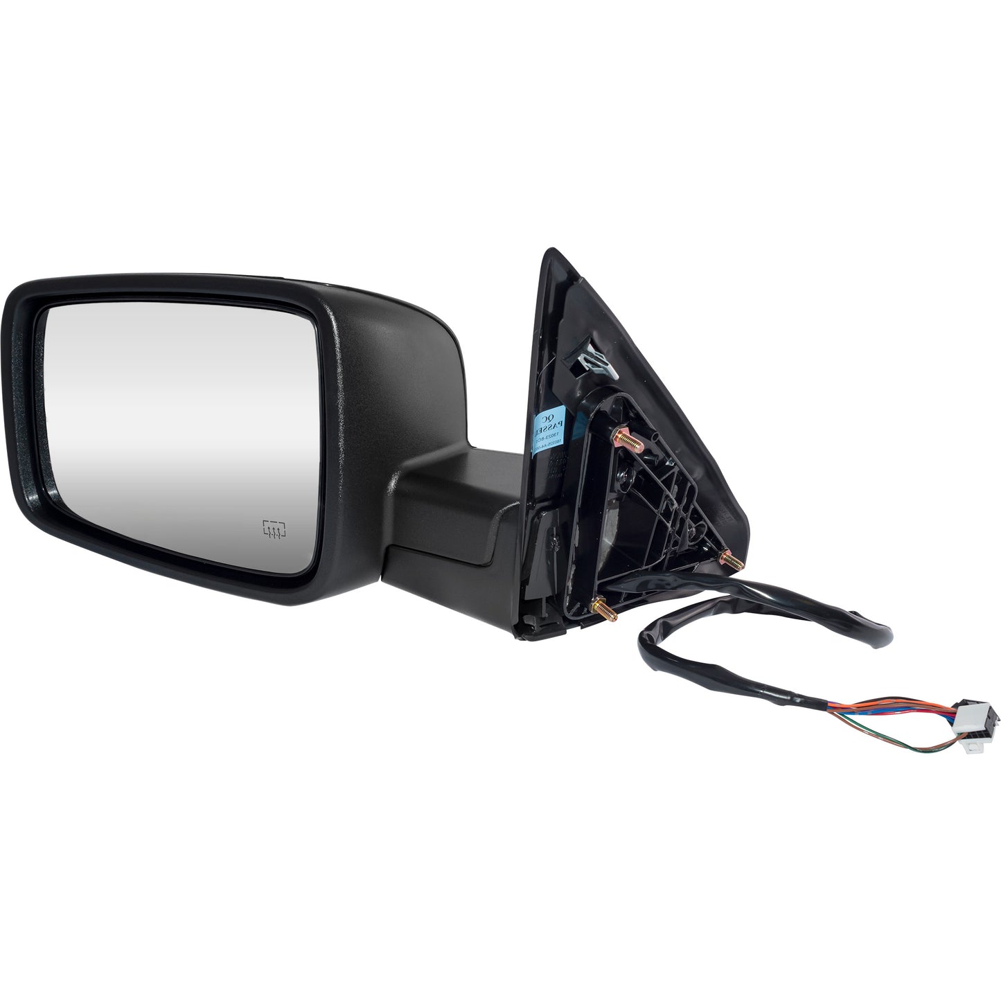 6 X 9 Power Door Mirror Textured Black With Heat-LED Turn Signal Light-Manual Folding Driver Left for 2009 Dodge RAM 1500 Without Towing Package