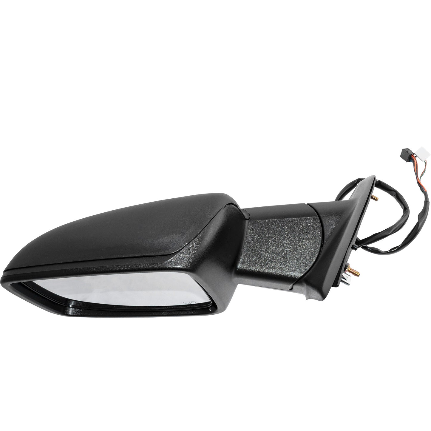 6 X 9 Power Door Mirror Textured Black With Heat-LED Turn Signal Light-Manual Folding Driver Left for 2009 Dodge RAM 1500 Without Towing Package