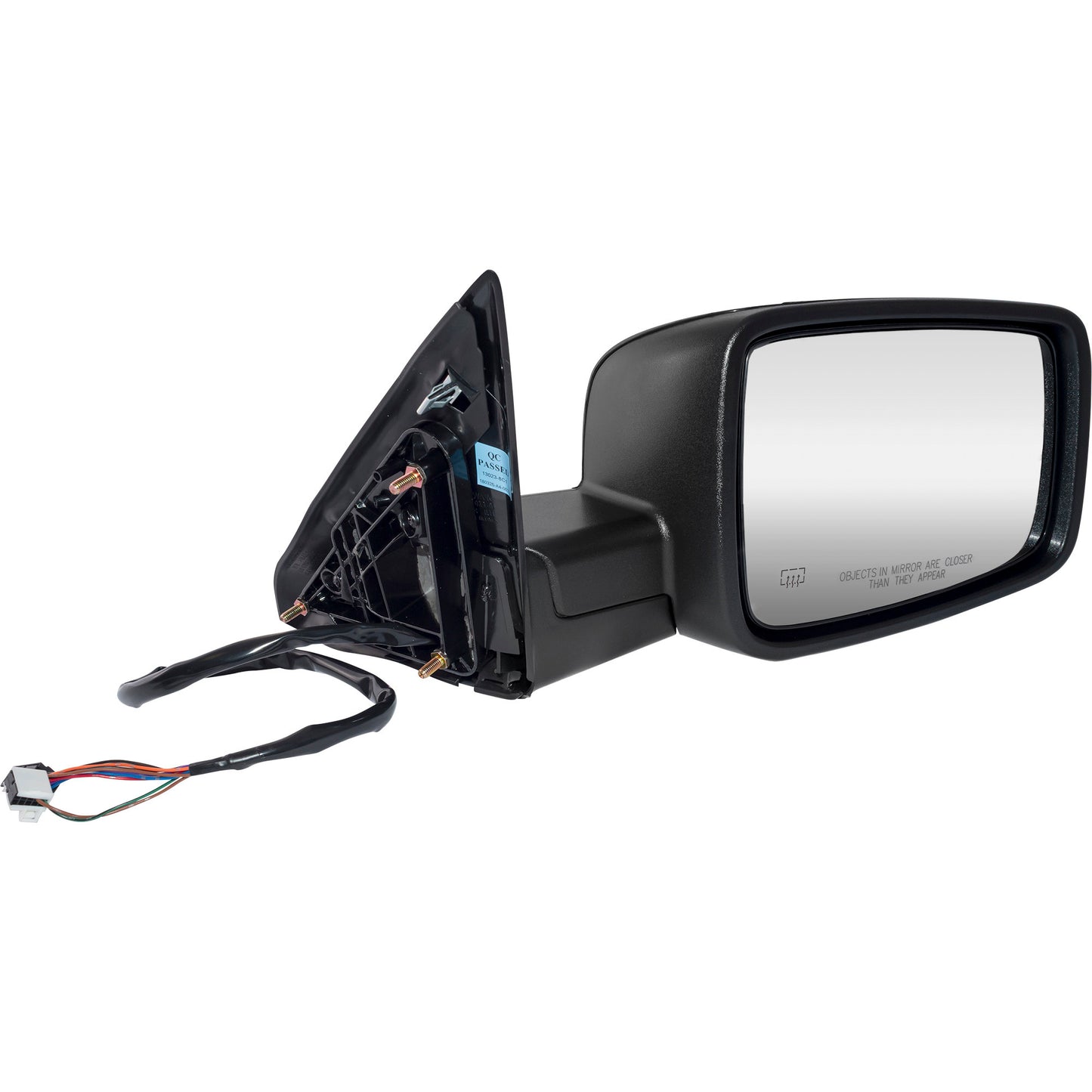 6 X 9 Power Door Mirror Textured Black With Heat-LED Turn Signal Light-Manual Folding Driver Left Passenger Right for 2009 Dodge RAM 1500 Without Towing Package