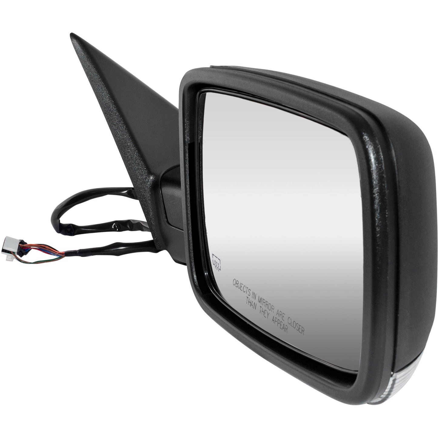 6 X 9 Power Door Mirror Textured Black With Heat-LED Turn Signal Light-Manual Folding Driver Left Passenger Right for 2009 Dodge RAM 1500 Without Towing Package