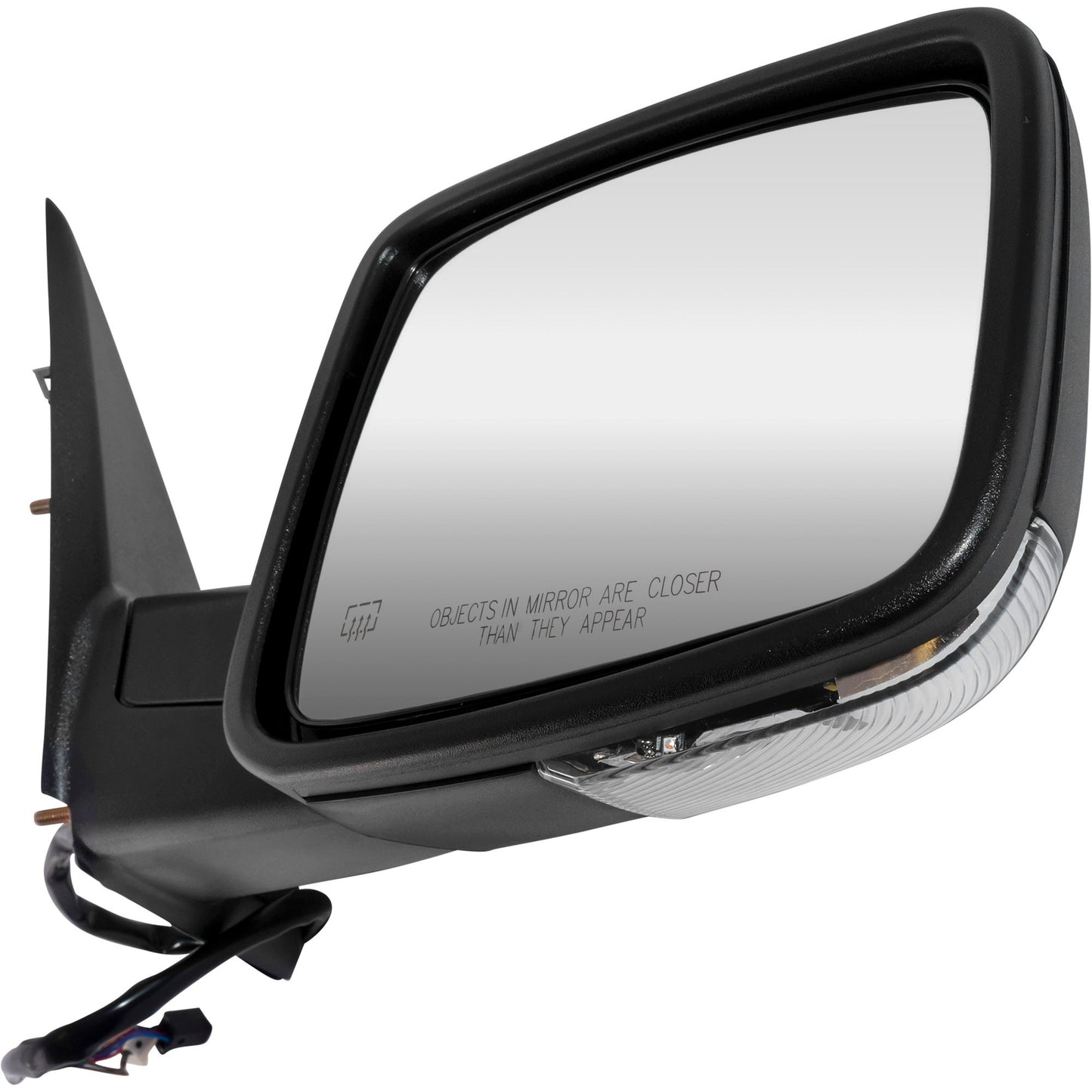 6 X 9 Power Door Mirror Textured Black With Heat-LED Turn Signal Light-Manual Folding Driver Left Passenger Right for 2009 Dodge RAM 1500 Without Towing Package