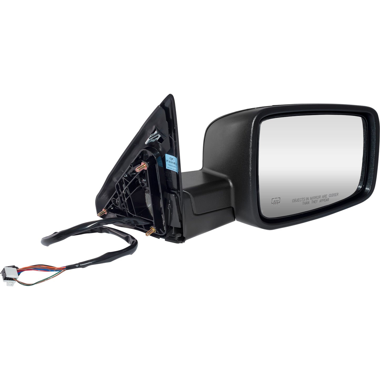 6 X 9 Power Door Mirror Textured Black With Heat-LED Turn Signal Light-Manual Folding Passenger Right for 2009 Dodge RAM 1500 Without Towing Package