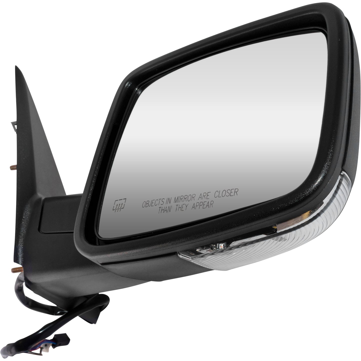 6 X 9 Power Door Mirror Textured Black With Heat-LED Turn Signal Light-Manual Folding Passenger Right for 2009 Dodge RAM 1500 Without Towing Package