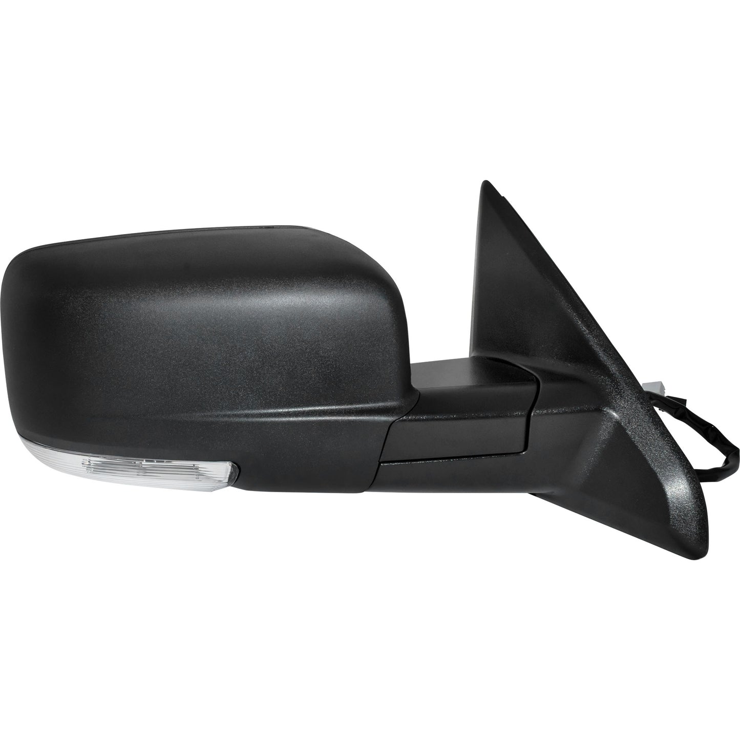 6 X 9 Power Door Mirror Textured Black With Heat-LED Turn Signal Light-Manual Folding Passenger Right for 2009 Dodge RAM 1500 Without Towing Package