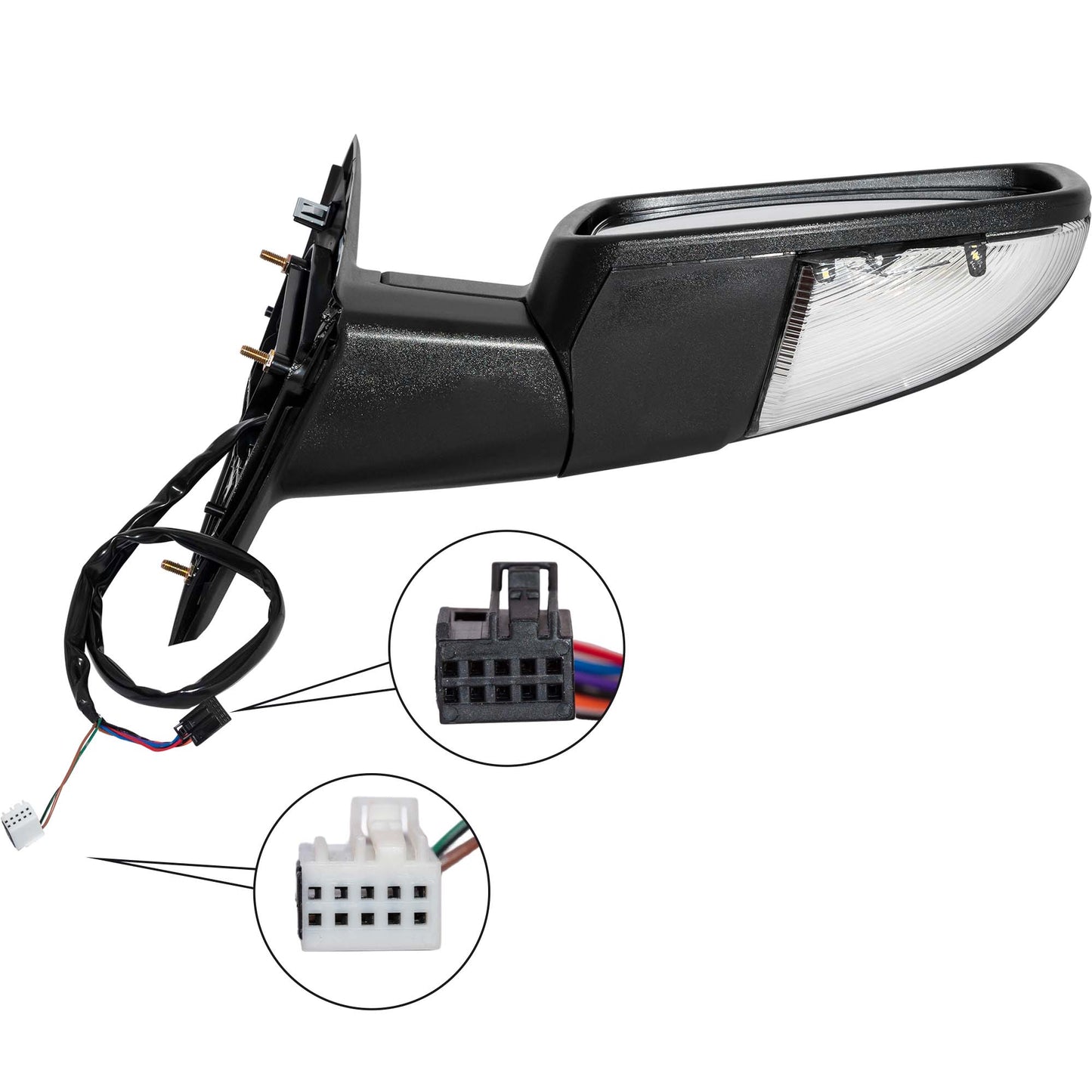6 X 9 Power Door Mirror Textured Black With Heat-LED Turn Signal Light-Manual Folding Passenger Right for 2009 Dodge RAM 1500 Without Towing Package